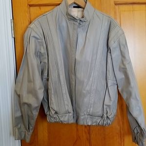Vintage Leather Bomber Jacket